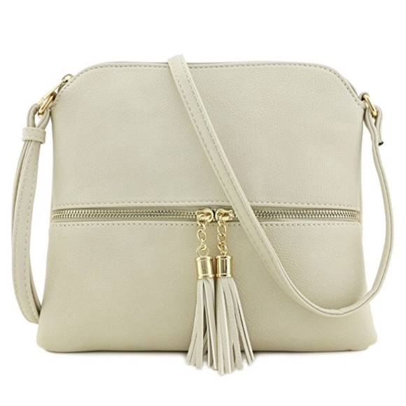 Lightweight Medium Crossbody Bag with Tassel - Picture 1 of 5